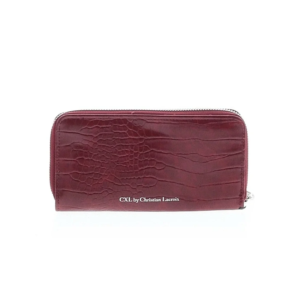 CXL‎ Christian Lacroix Wristlet Wallet Red Kara Croc Zip Around NWT NIP MSRP $48